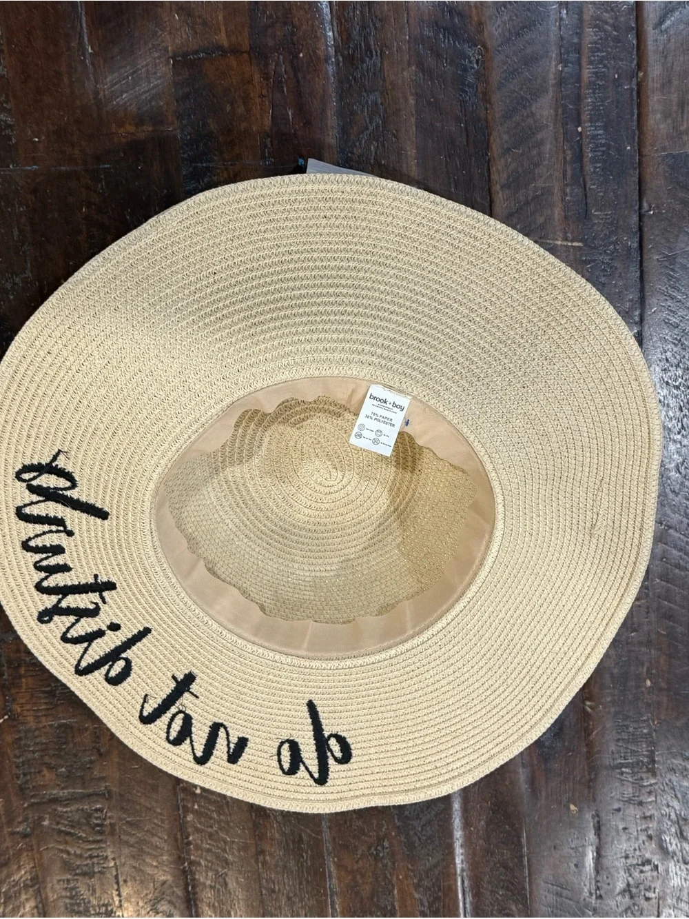 Do Not Disturb Straw Sun Hat with Black Band